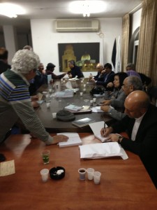 Signing the novel in Ramallah